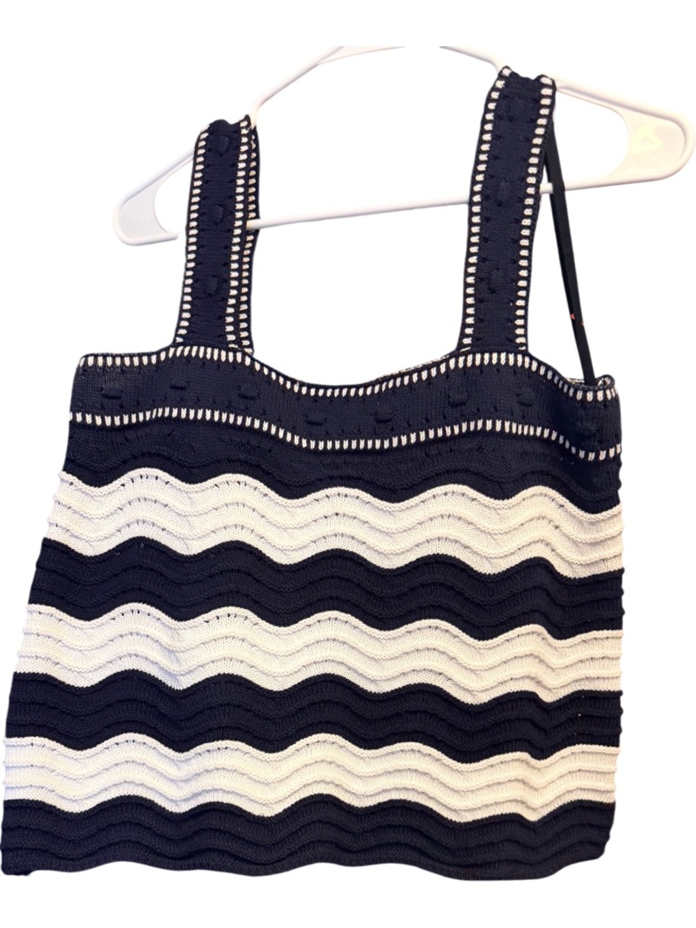 Free assembly Striped Knit Tank - Black & Cream